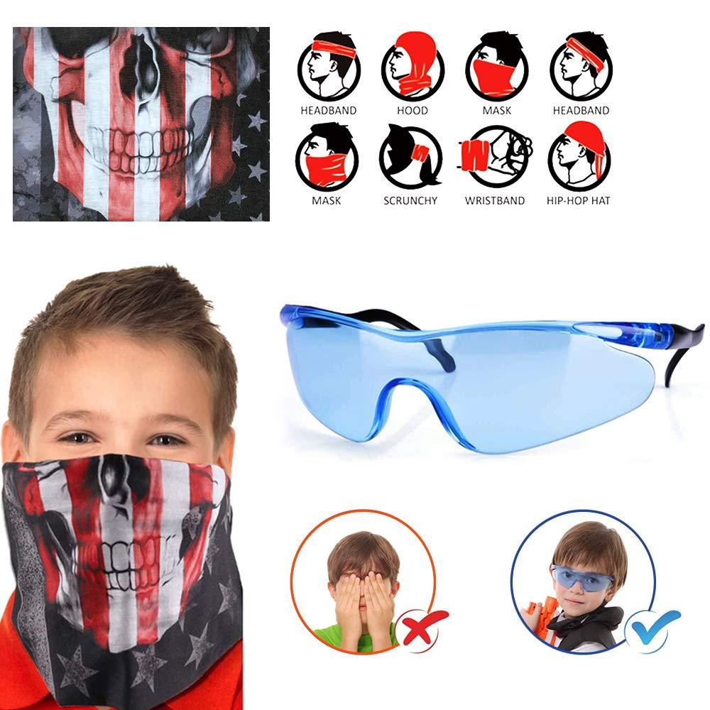 JGCWorker Kids Tactical Vest Kit for Nerf Guns N-Strike Elite Series with 40 Bullets Refill Darts, 2 Reload Clips, Dart Pouch, Tactical Masks, Hand Wrist Band and Protective Glasses Nerf Vest for Boys