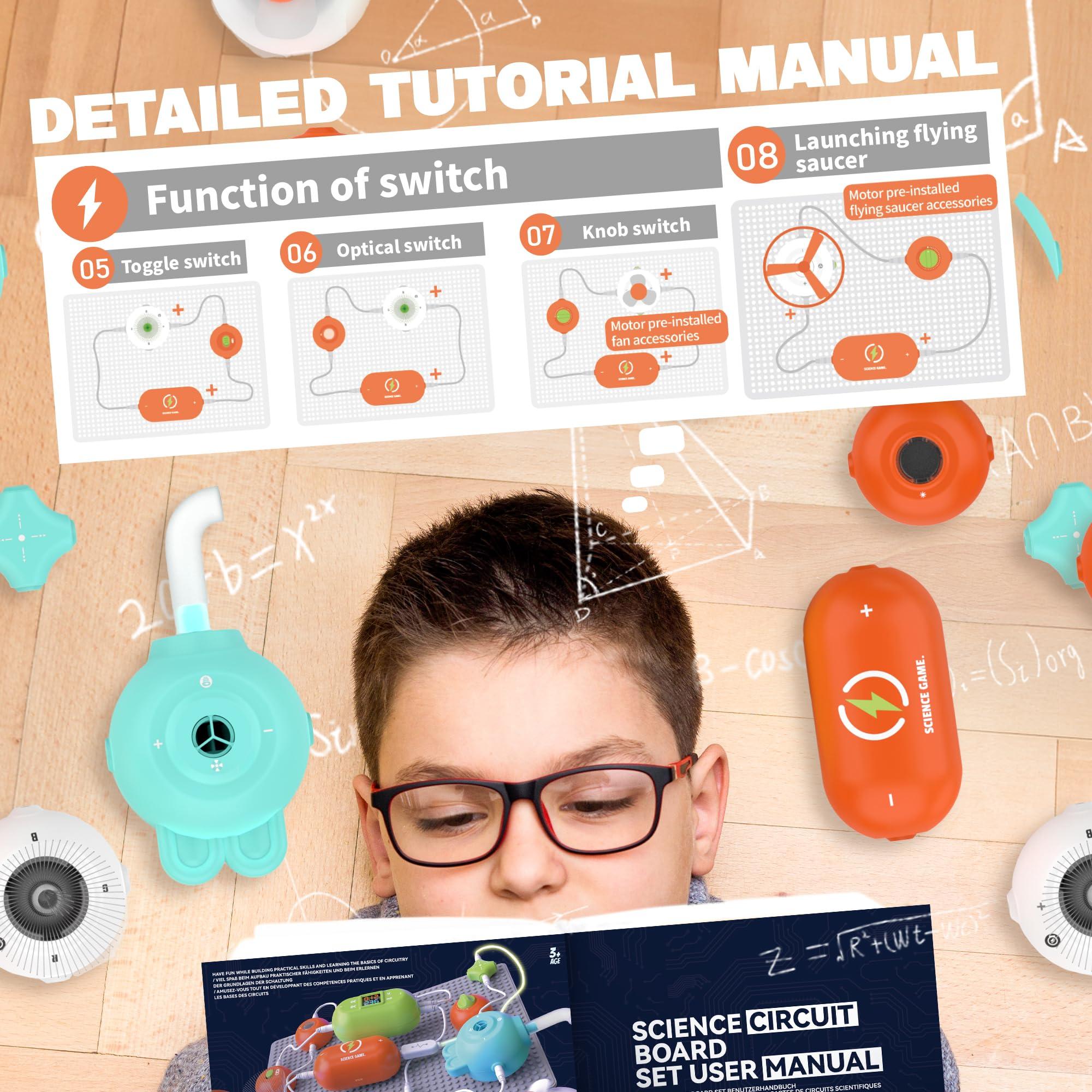 SMILESSKIDDO Science Kits for Kids - STEM Kits for Kids, Electronics Exploration Kit, 140+ Projects, 10+ Circuit Parts, STEM Educational Toy Gifts for Kids Boys Girls Ages 3 4 5 6 7 8 9 10 11 12