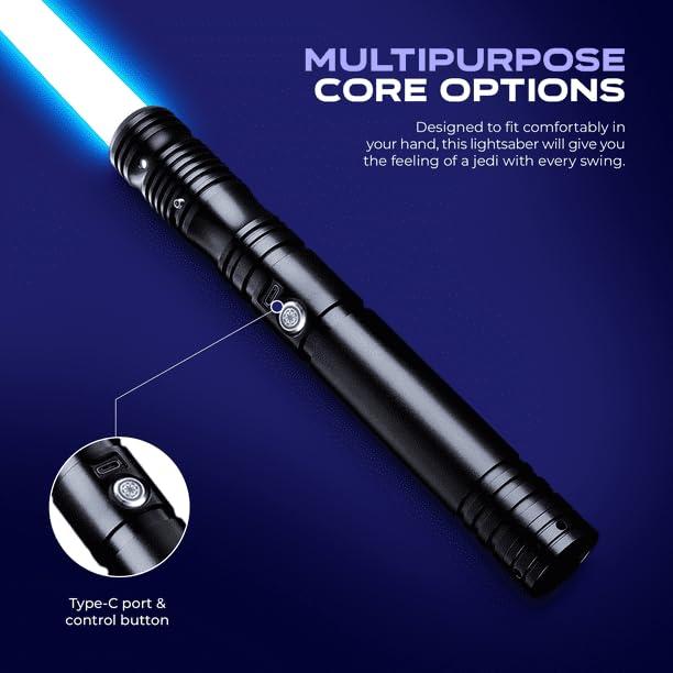 SaberX First Steps Lightsaber by SaberX: Duel-Ready, Color-Changing, 50w LED, Sound Effects, Aircraft Aluminum, Polycarbonate Blade, Ergonomic Handle, Ideal for Beginners & Enthusiasts, 92cm Xenopixel-Silver