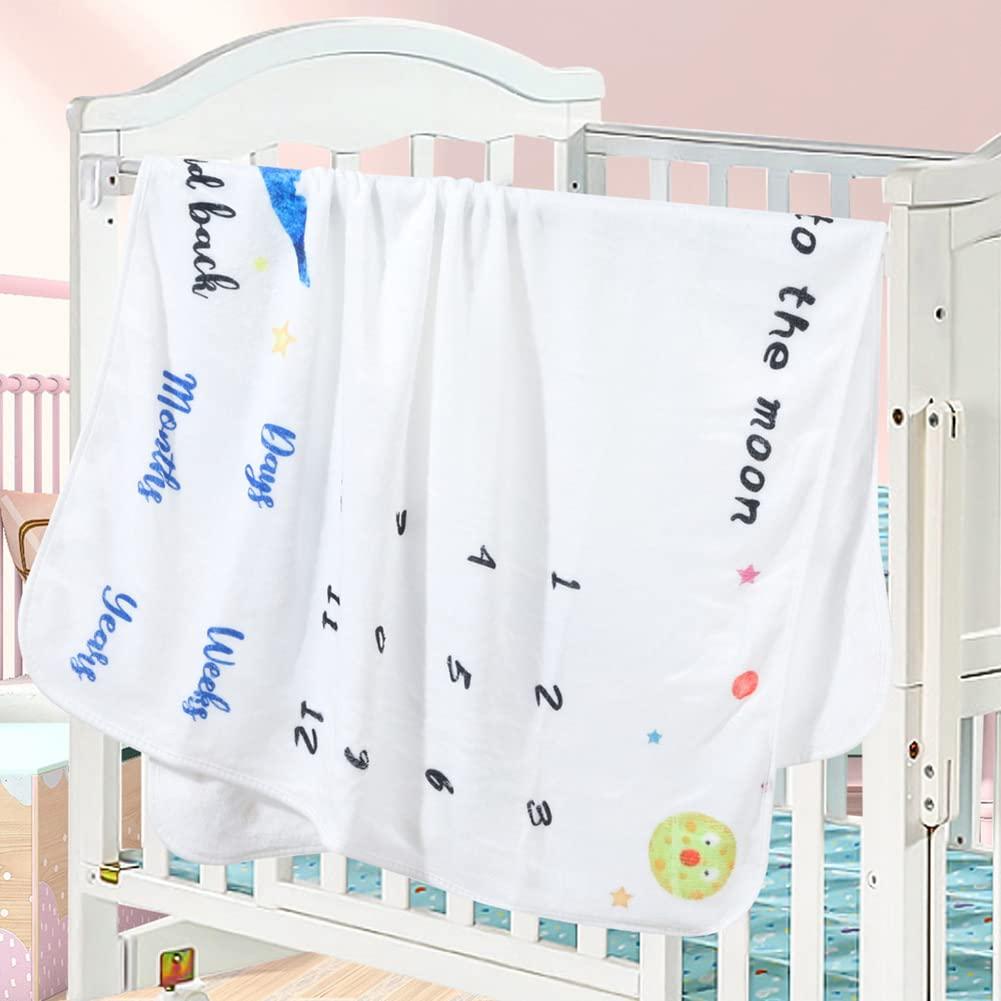 ihreesy ihreesy Baby Milestone Monthly Blanket,Cute Photo Background Blanket Flannel Baby Monthly Milestone Blanket Baby Photography Prop Baby Month Blanket,#D 75cm x 100cm