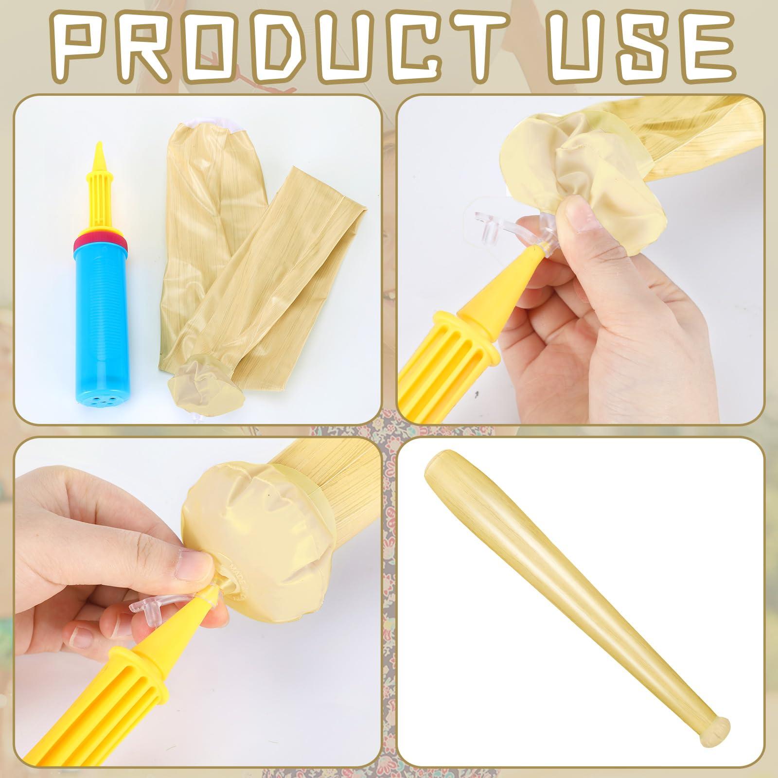 Sotiff Inflatable Baseball Bat Blow up Baseball Ball for Kids 29.5 Inch Sports Themed Inflatable Bat Blow up Baseball Party Favors Summer Beach Inflatable Toys for Birthday Carnival (Classic,6 Packs)