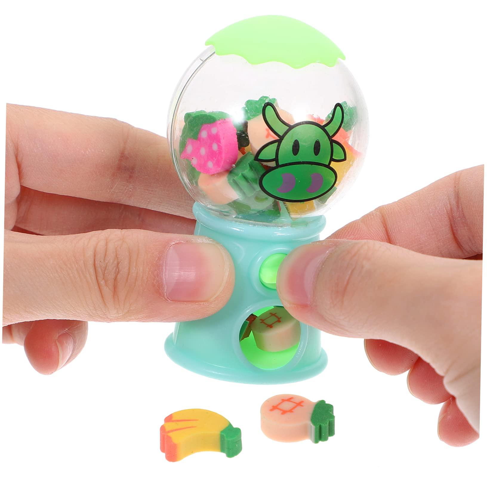 VICASKY VICASKY 12pcs Small Rubber Machine Candy Dispenser Food Pencil Eraser Mini Puzzles Pencils Candy Claw Machine for Food Student Plastic Christmas Bubble Gum Machine