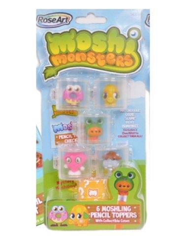 Rose Art Moshi Monsters Moshlings Pencil Toppers Mr. Snoodle, Oddie, Scamp, Roxy & Humphrey