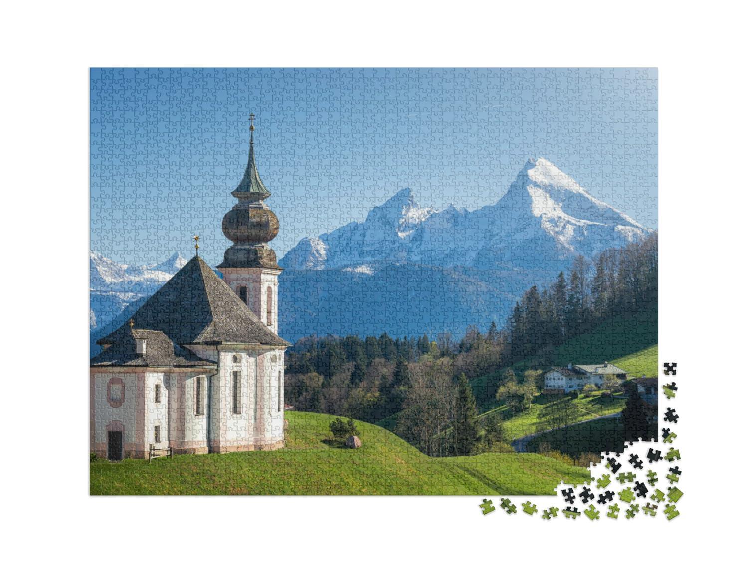 puzzleYOU Classic Panoramic View of Scenic Snow-Capped Watzmann Mou... Jigsaw Puzzle Jigsaw Puzzle with 2000 Pieces