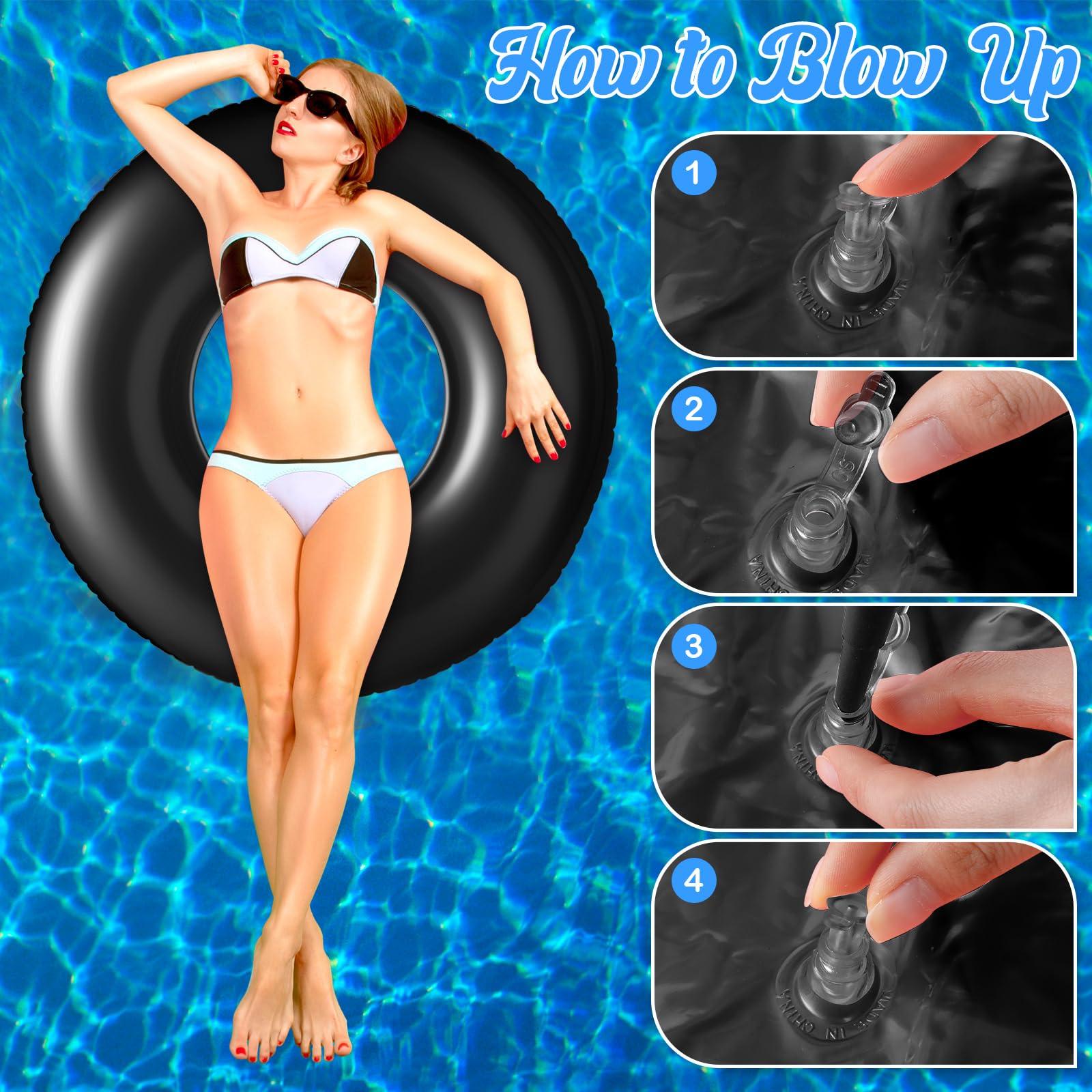 Gemscream Gemscream 2 Pcs Jumbo Inflatable Pool Float 47.24 Inches Swimming Ring Pool Floats Adult Inflatable Tube Toy for Summer Vacation Beach River Bachelorette Wedding Party Supplies