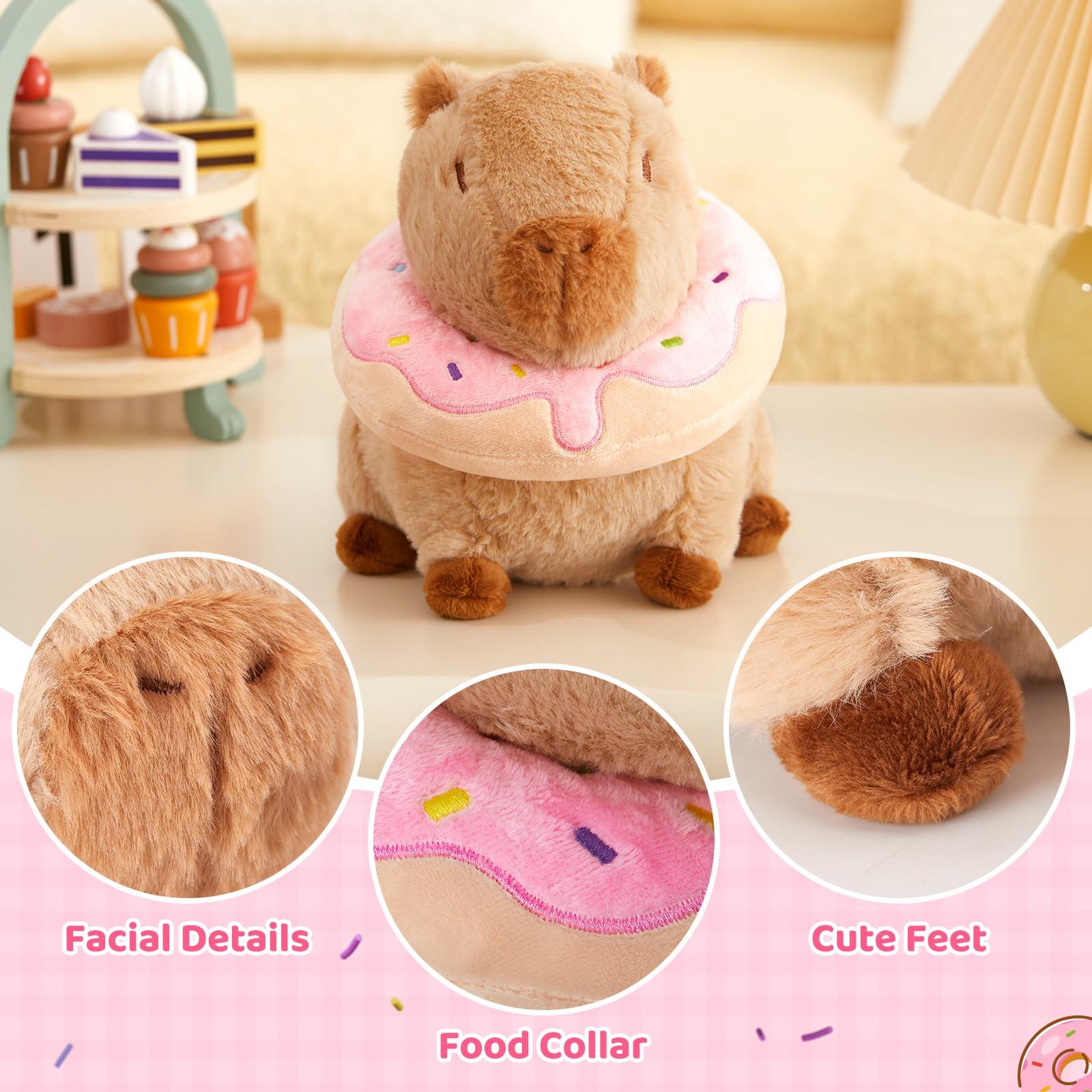 CozyWorld CozyWorld 10\" Capybara Stuffed Animals,Donut Capybara Plush Toys,Kawaii Capybara with Donut Plushie Toys,Cute Capybara Birthday Gift for Kids Boys and Girls