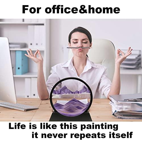 HISELUR HISELUR Moving Sand Art Picture Kinetic 3D Deep Sea Sandscape in Motion Display Flowing Sand Relaxing Desktop Toy Home Office Decor Painting Gift Packing(10inch)
