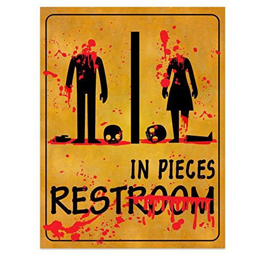 WaaHome WaaHome Halloween Bathroom Sticker Scary Bloody Bathroom Sign Decor, 9.25''X12''