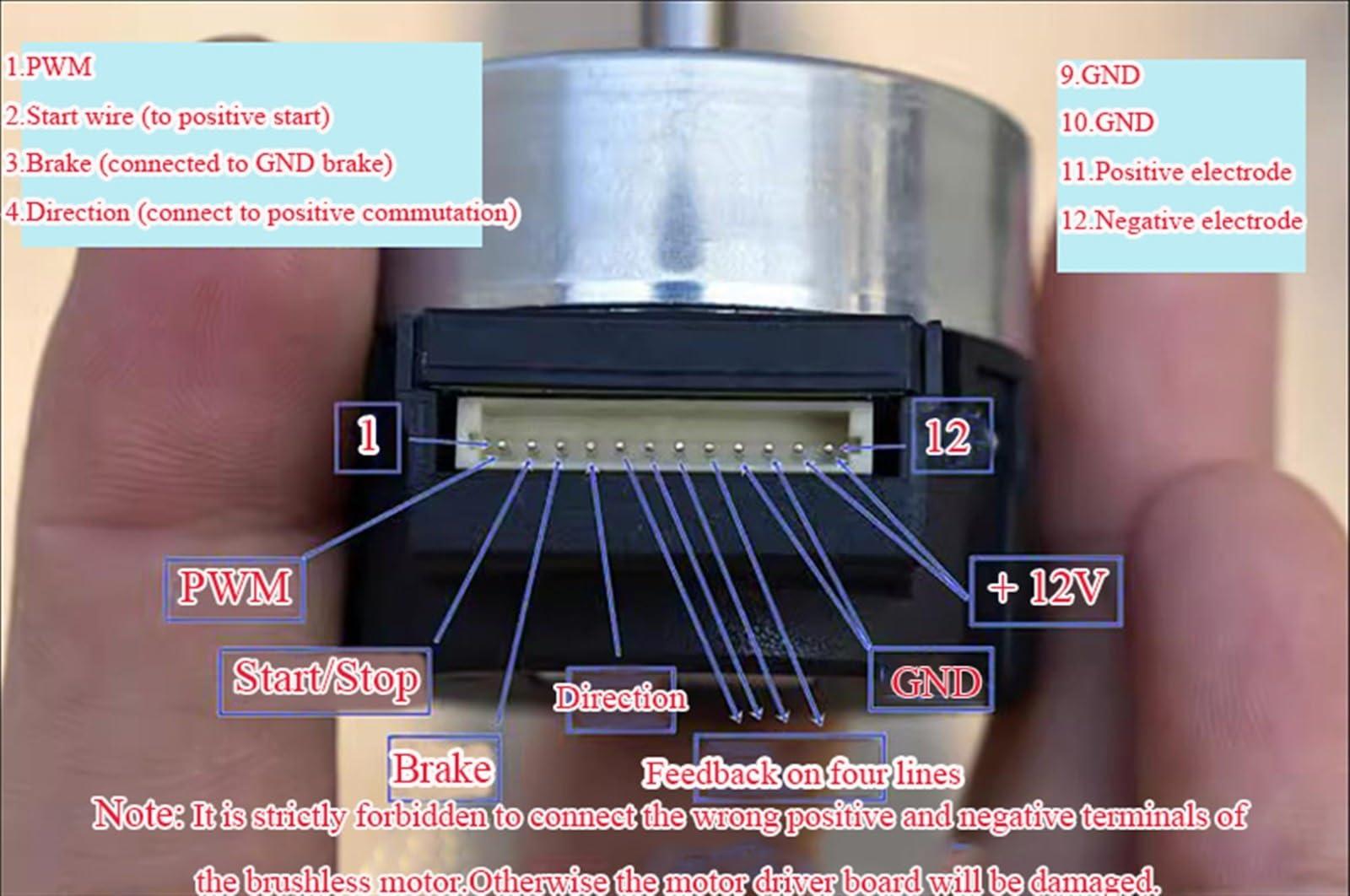EVURU EVURU 24H Brushless Servo Motor DC 12V Built-in Drive PWM Speed Regulation 100 Line Encoder 1Pcs