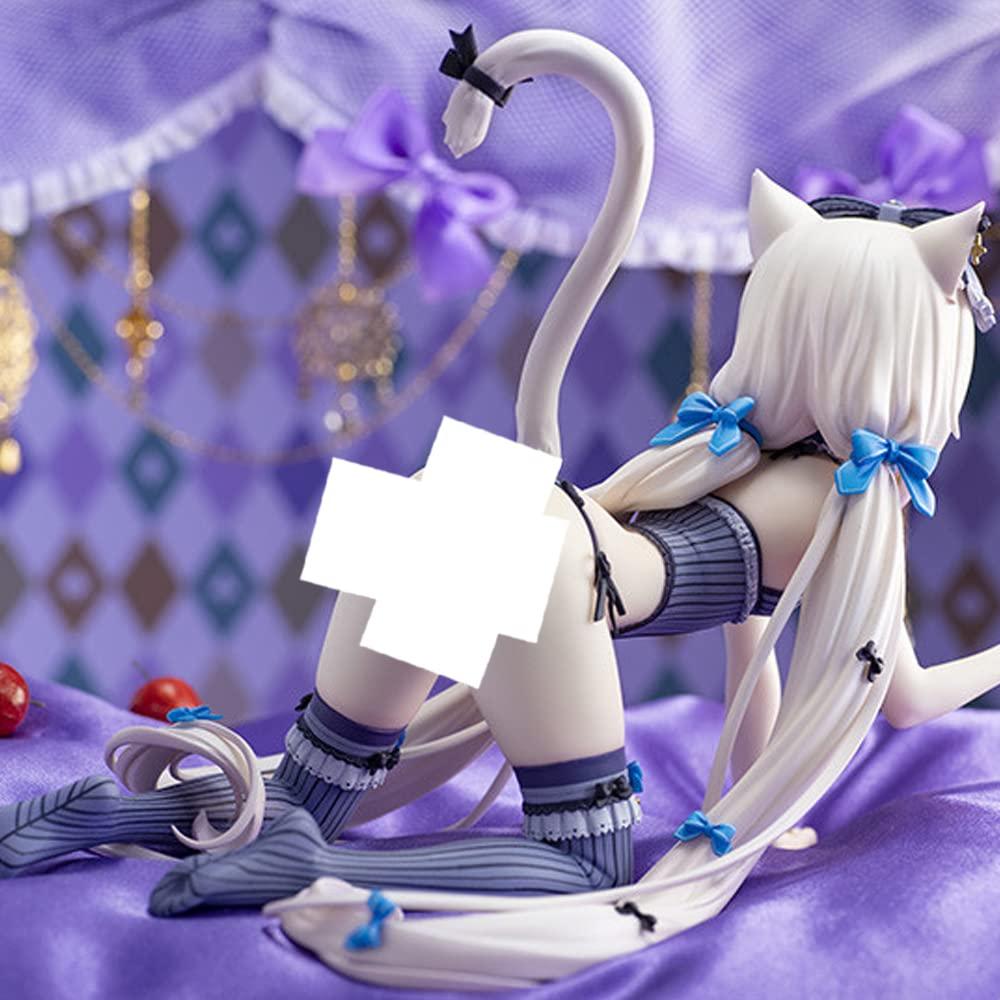 HUHULI No Box Hantai Anime Girl Figure Chocola/Vanilla Length 23CM Model Toys Action Figure Collection Anime Character (Blue)