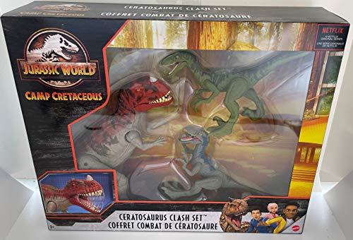Jurassic World Jurassic World Camp Cretaceous Isla Nublar Ceratosaurus Clash Set with Ceratosaurus and 2 Velociraptors