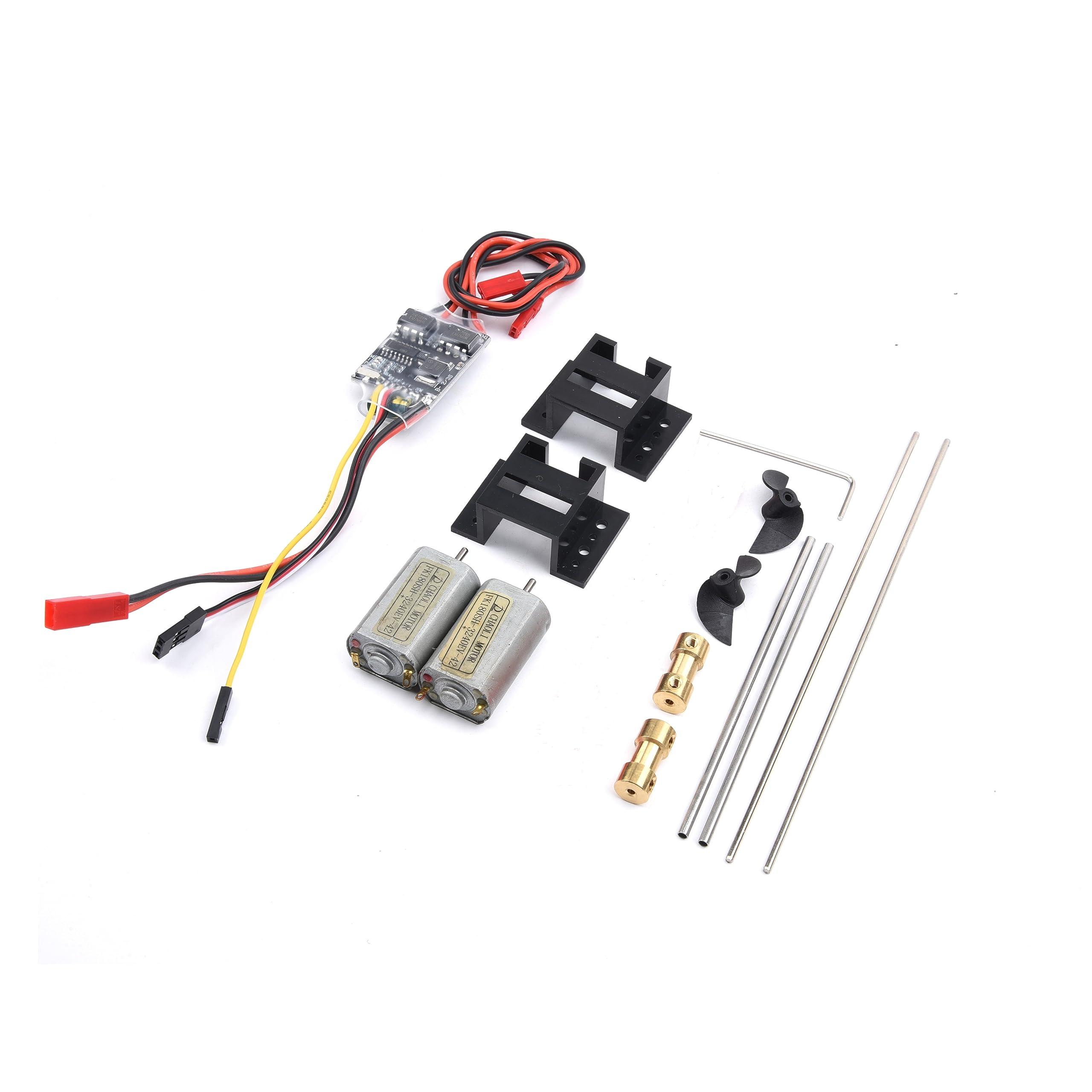 YoungRC YoungRC Dual Way Bidirectional Brushed ESC RC 5A Brushed ESC 2S-3S RC ESC Speed Control+180 Motors 3V-9V Strong Magnetic Motor Kit with Motor Mount+Drive Shaft+D30 Propeller+Couplings for RC Boats
