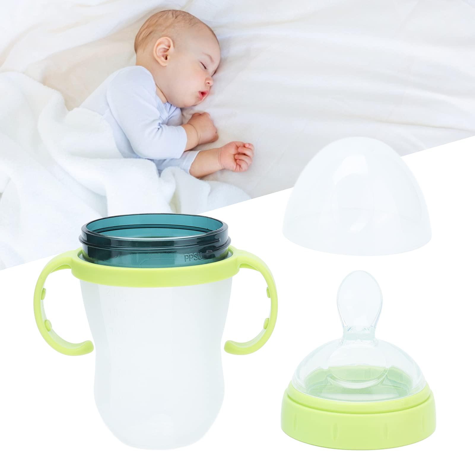 Natudeco Baby Food Feeder Infant Flowing Food Bottles Silicone Unisex Food Squeeze Bottle Kid Food Dispensing Spoon Infant Self Feeding Tool Children Tableware
