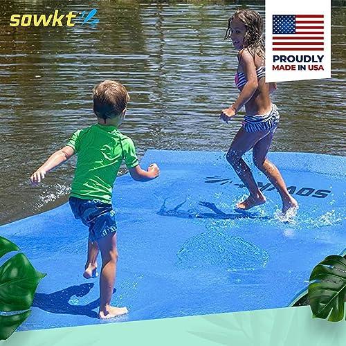 SOWKT Premium Made in USA Lily Pad Floating Mat for Lakes and Pools (9x6 ft) - Great for The Lake, Pool, Boat or as a Floating Dock - Giant Lilly Pad for Adults and Kids Alike for Unlimited Water Fun