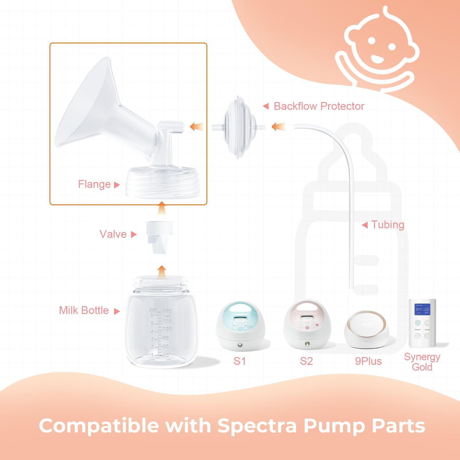Hranio Breast Pump Parts Compatible with 19mm Flange Spectra Replacement Pump Parts, Spectra Pump Parts, Spectra Breast Pump, Spectra Bottles, Spectra s1 s2 Pump Parts, Spectra Flange 19mm 1 Pcs