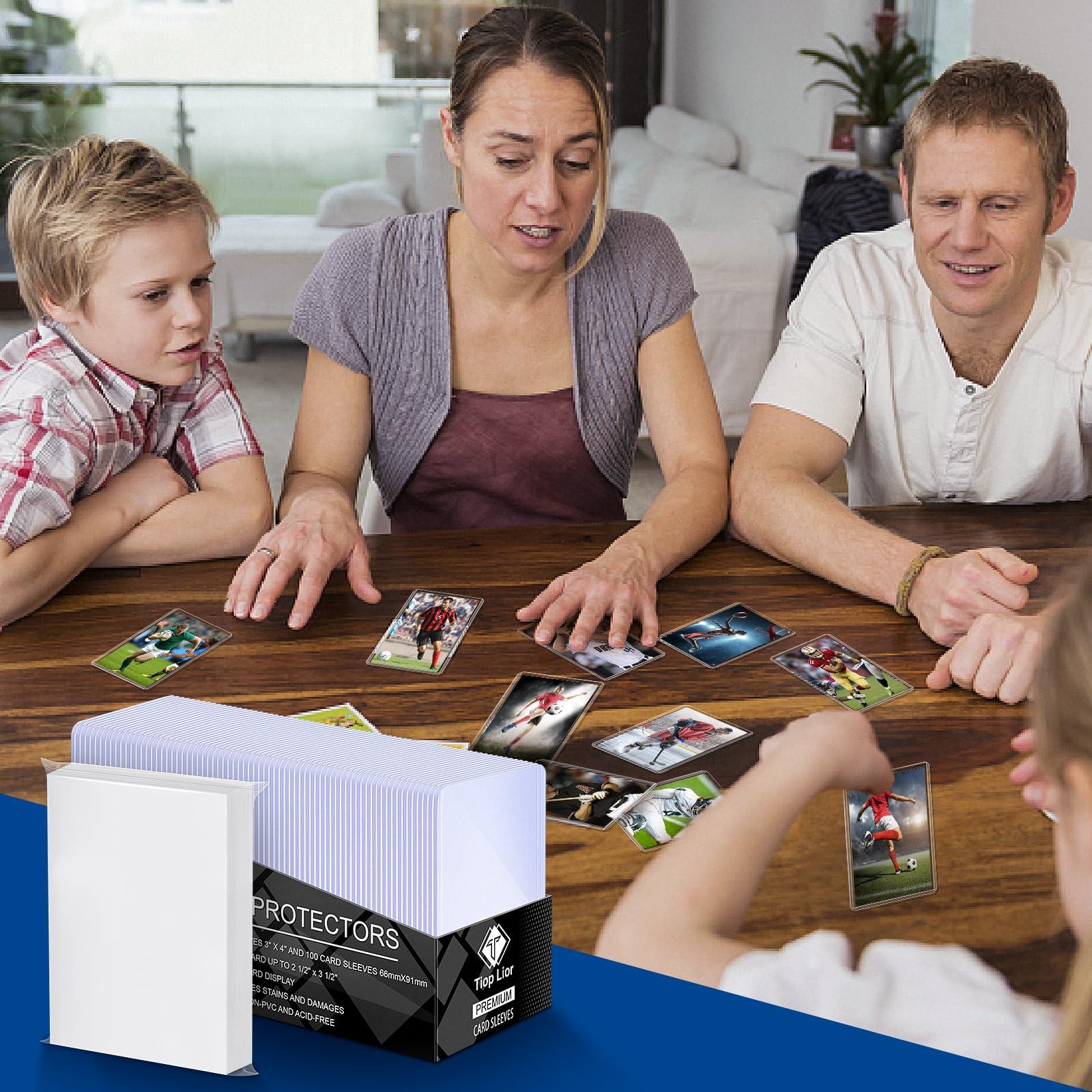 TiopLior 1000 Card Sleeves Hard Sleeves for Cards, 3\"x4\" Baseball Card Protectors Hard Plastic, 35pt Card Holders for Baseball Cards, Football Cards (500 Hard Sleeves + 500 Clear Sleeves)