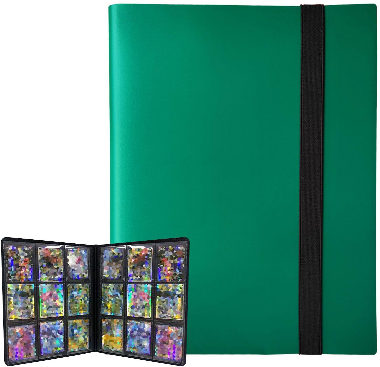 PKMLIFE PKMLIFE Trading Card Binder Holder, 9 Pocket Album Sleeves for Baseball Yugioh MTG TCG Cards, Collection Card Best Protection, 20 Pages Put up to 360 Cards(Greem)