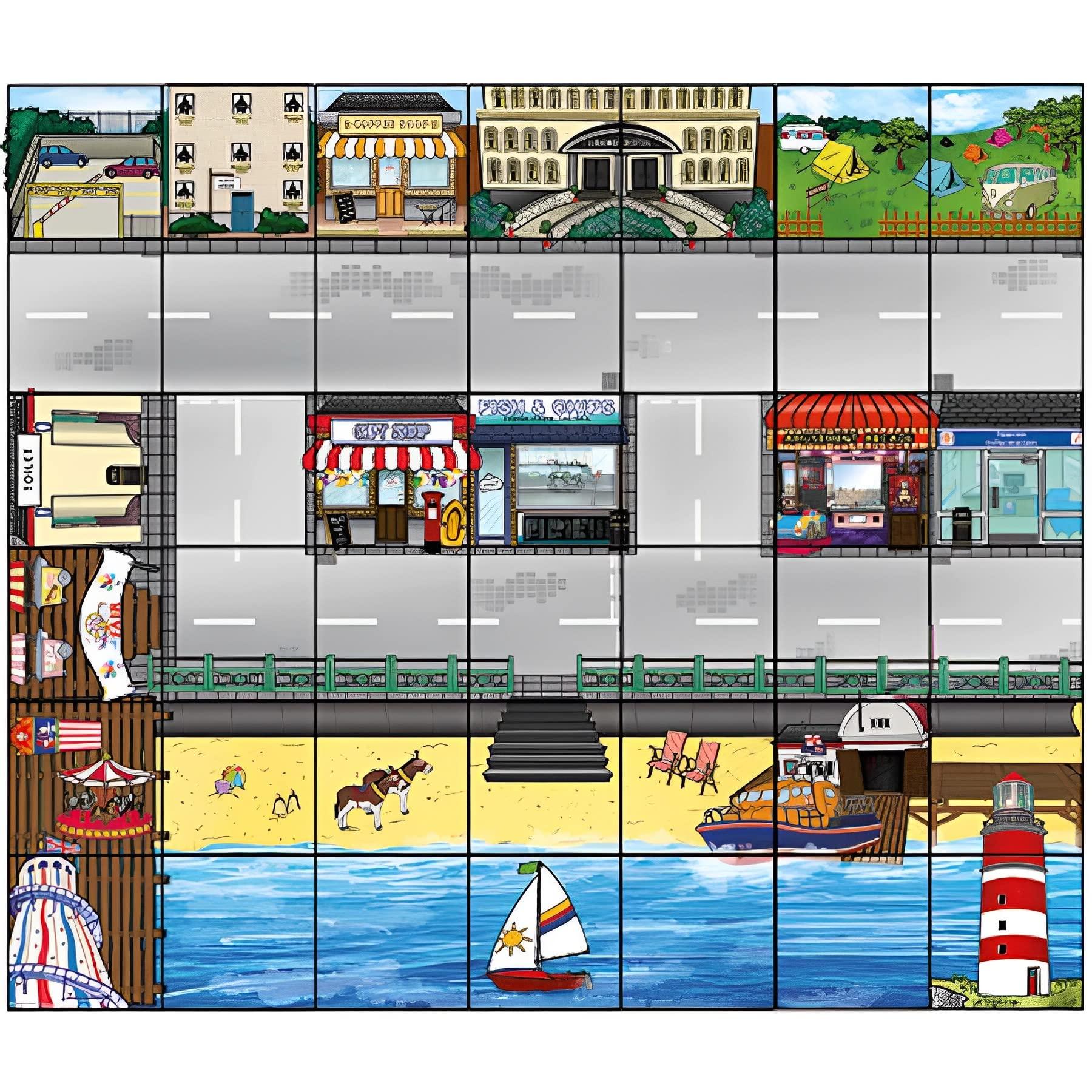 Generic TTS 2 Bee-Bot and 2 Blue-Bot See and Say Robots Classroom Bundle with Play Mats Includes 1 Countryside Mat, 1 Marketplace Mat, 1 Seaside Mat & 1 Fairytale Mat