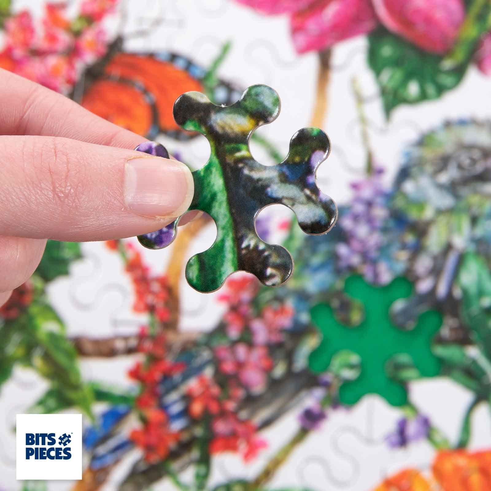 Bits and Pieces Bits and Pieces - 280 Piece Jigsaw Puzzle for Adults - 18\" x 24\" - \'Butterfly and Clematis Forest\' - 280 pc Large Piece Colorful Flowers Unique Puzzle Challenging Tessellation Jigsaw by Charlsie Kelly