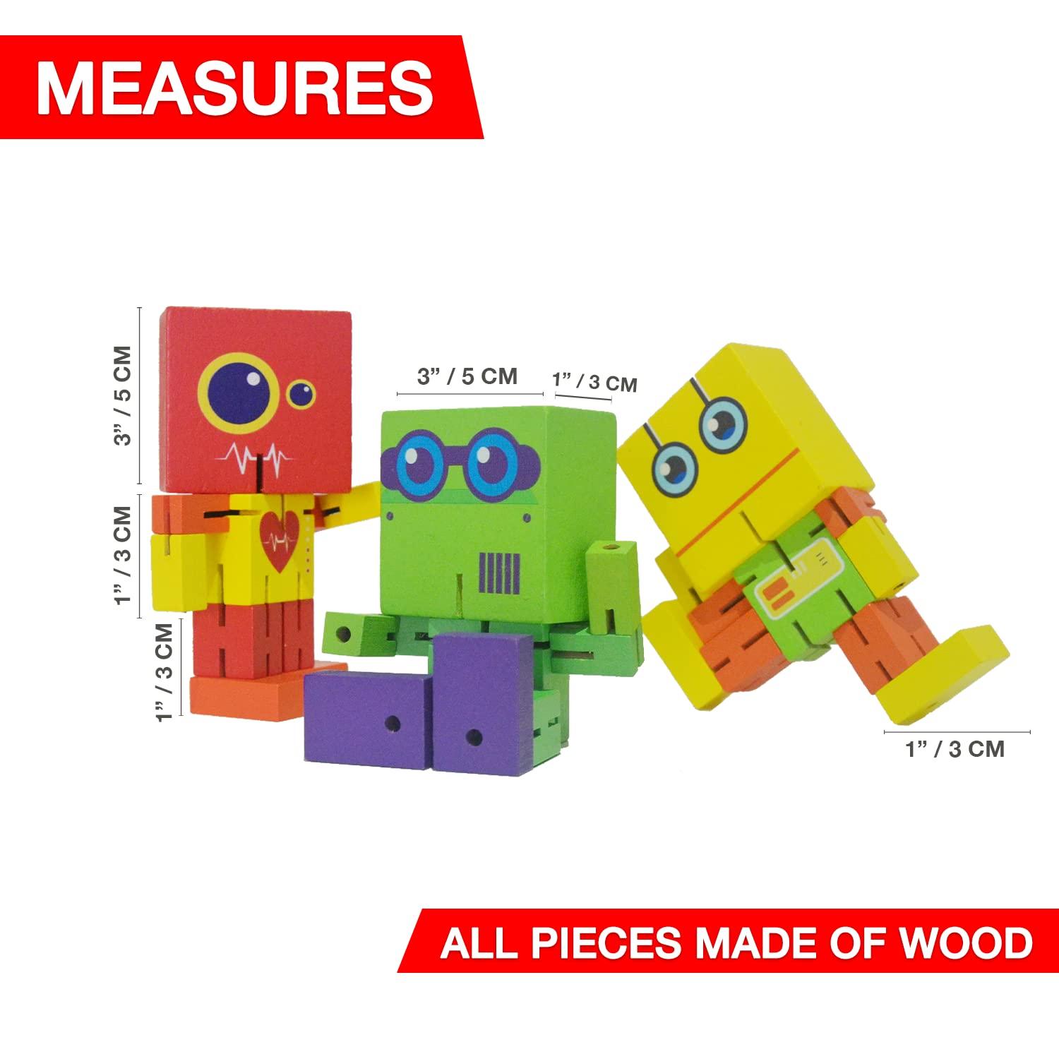 Wood & Robotics Wooden Robot Toy, cubebot Toy, cubebot, Cube Toy Puzzle, cubebot Micro, Stacking Wood Robots, Fidget Bots, Wooden Robot Puzzle Toy, Robot Transforming Cube, Wood Robot Toy, Toy, Wood cubebot