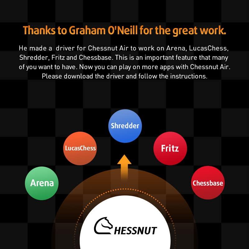 Chessnut Chessnut Air Electronic Chess Set, A magnificently Handcrafted Wooden Chess Board with Extra Queens,LEDs, AI Adaptive Electronic Chess Set Game and App with Computer Chess Board