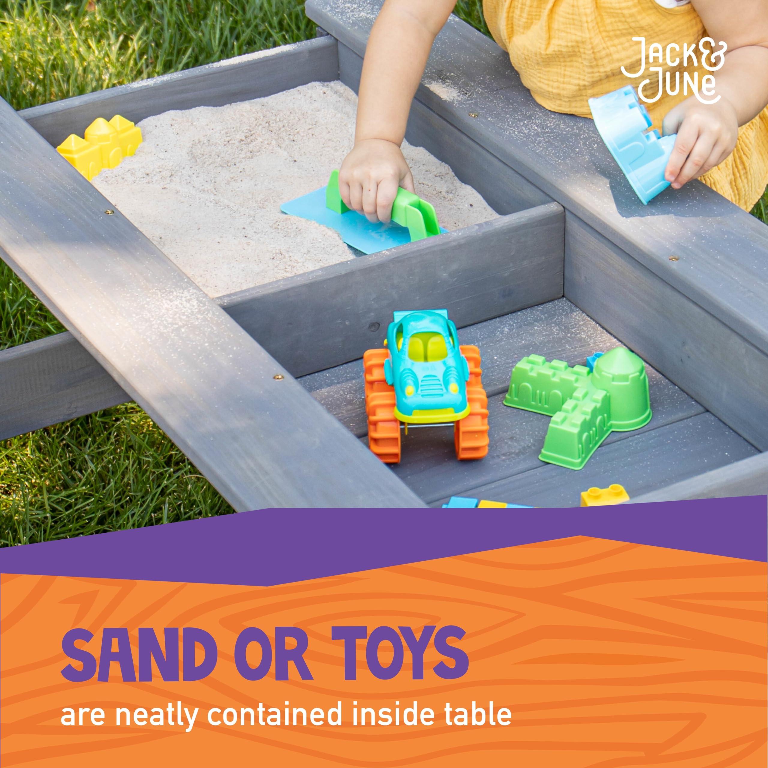 Jack and June Jack & June Cedar Convertible Sand Box and Picnic Table Playset