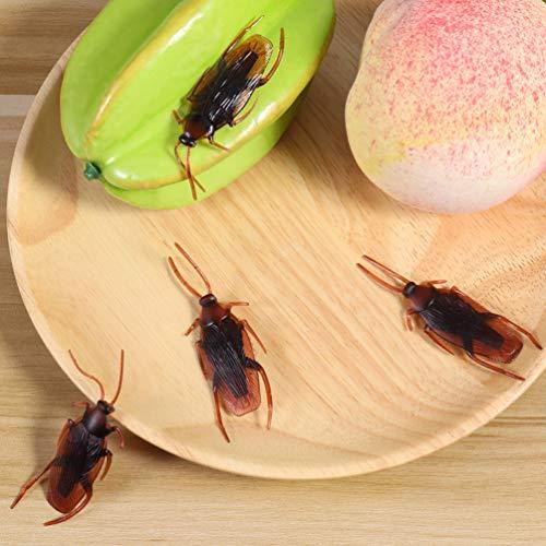 NUOBESTY NUOBESTY Halloween Fake Roach, 150pcs Fake Roaches Prank Halloween Plastic Cockroaches Bulk Roach Trick Toys|4. 5 X 1. 8 X 1 cm