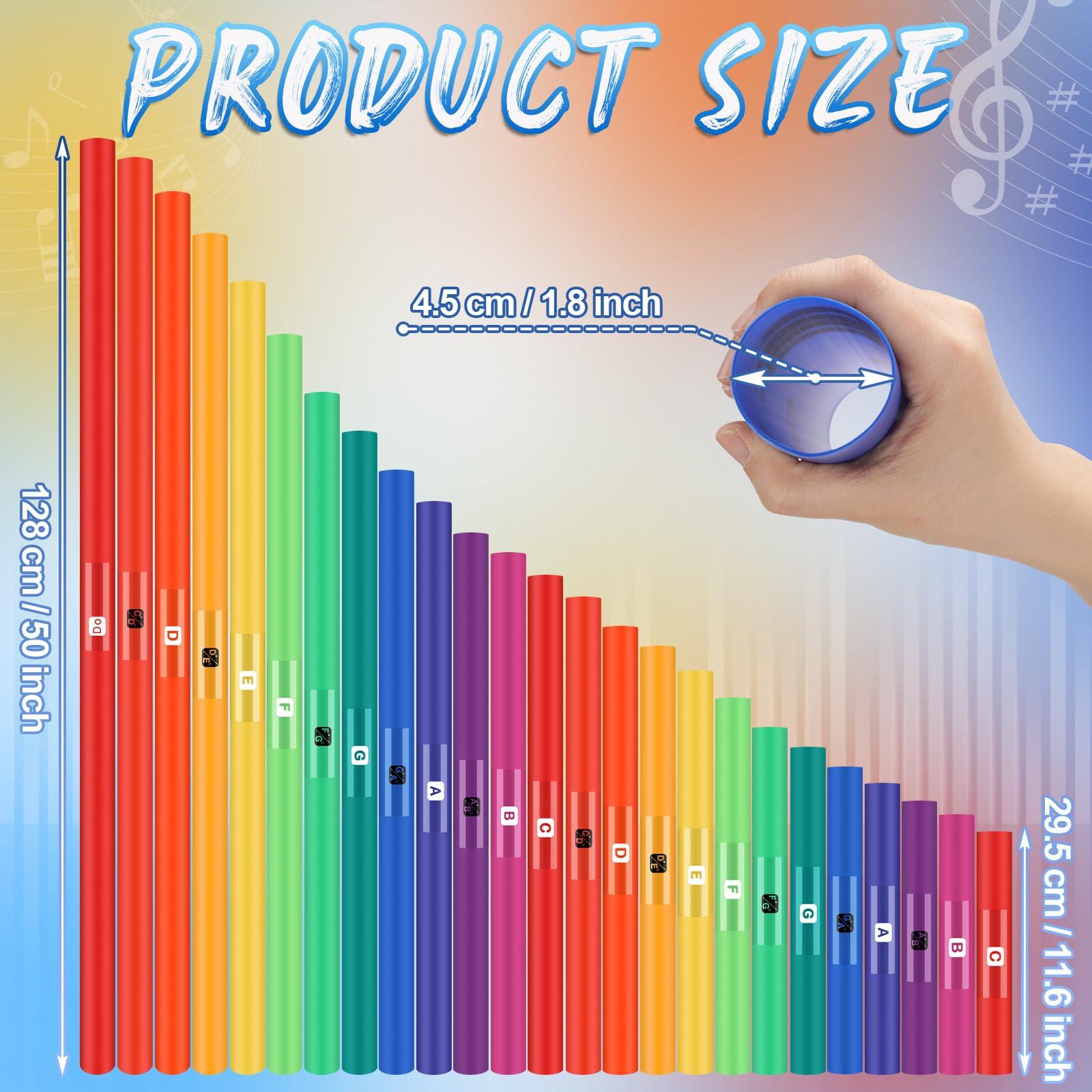 Silipull Silipull Set of 25 Sound Tube for Kids Musical Sound Tube Full Spectrum Set Percussion Instrument Octave Tube Kit Musical Toy for Classroom Music Education Supplies