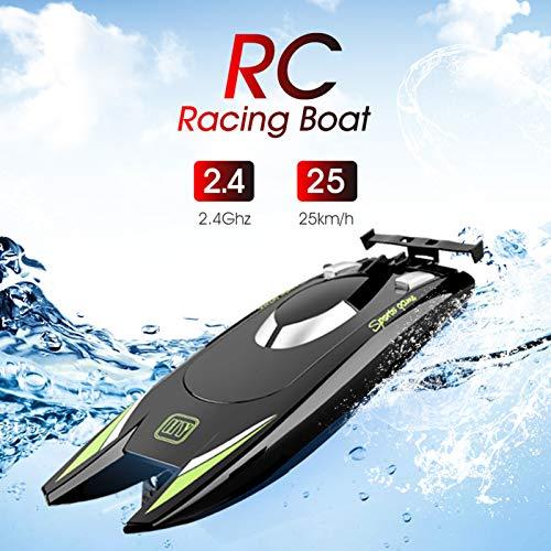 GoolRC GoolRC RC Boat, 2.4GHz Remote Control Boat 25KM/H High RC Speed Boat RC Jet Boat for Suitcase for Lakes & Pools Summer Toys for Adults Kids (Black)