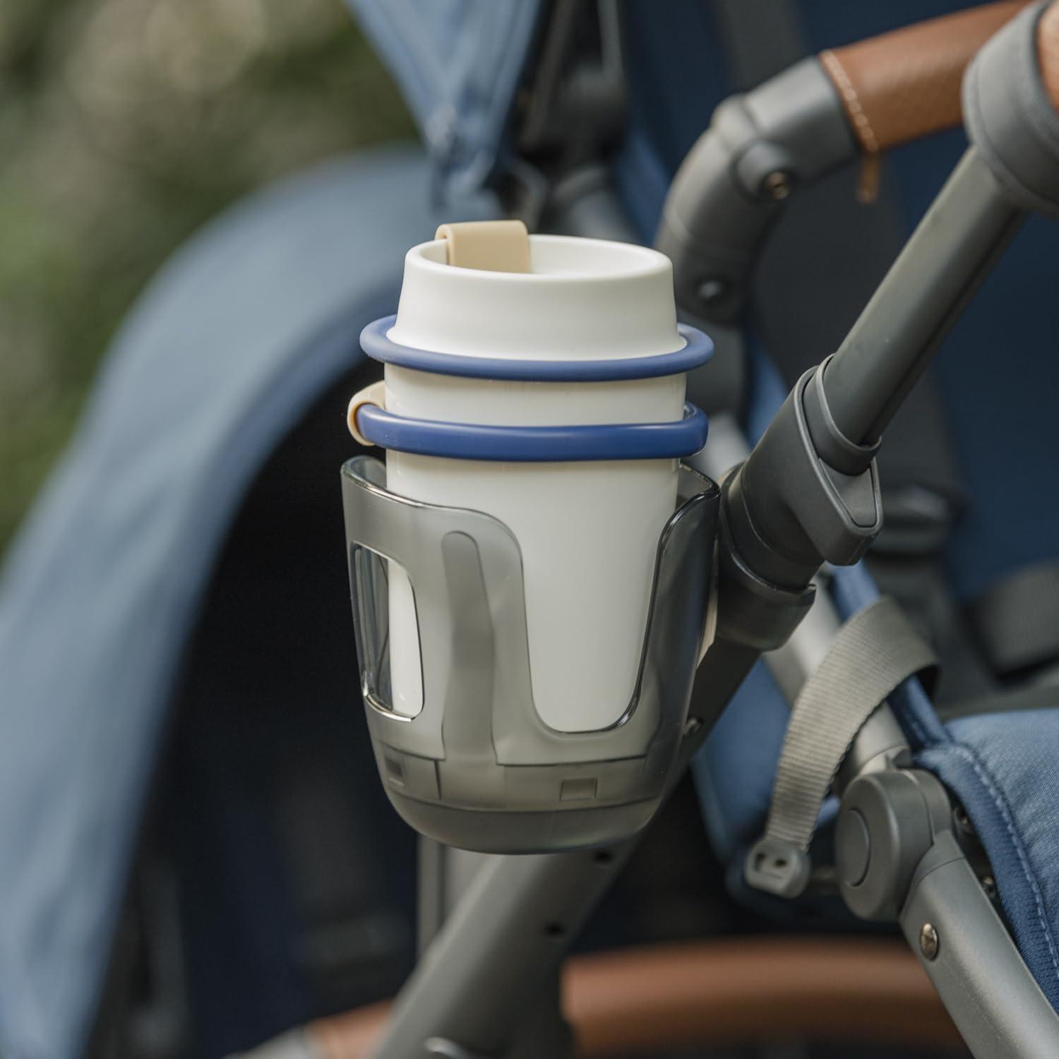 Taheng Stroller Cup Holder for Uppababy, Baby Cup Holder Compatible with Vista, Cruz, and Minu - Fits Most Cup Sizes, Quick-Release Design, 1 Pack, Grey