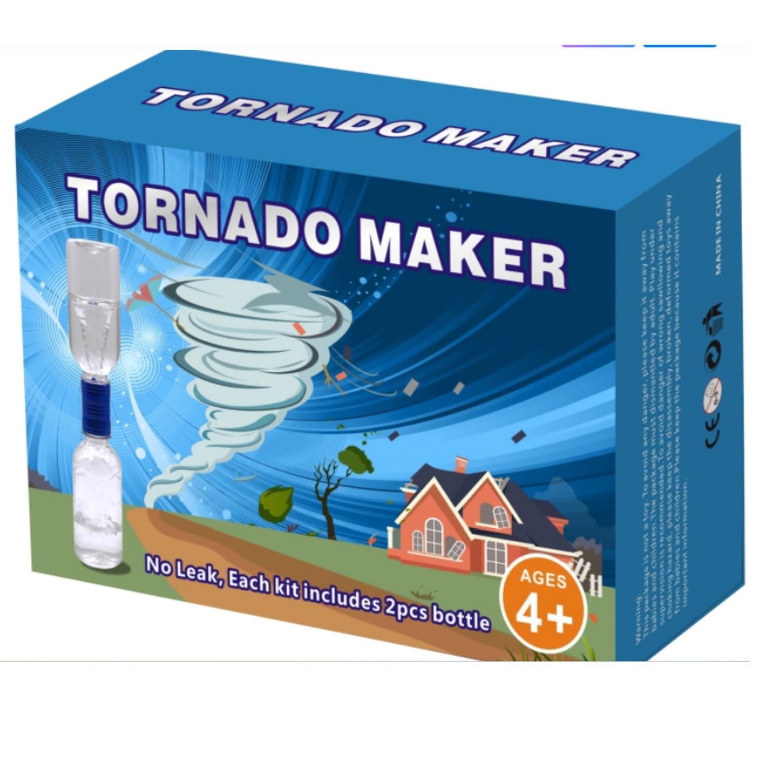 Waitahug Tornado Maker, Weather Toys, Ultra-Light Aluminum Connecting Tube, Including 2 Empty Bottles, Watertight Tornado Toy, Suitable for Kids' Science Experiments (Golden)