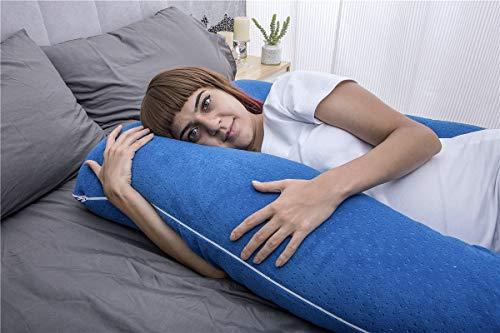 MOON PINE MOON PINE Pregnancy Pillow, U Shaped Full Body Pillow for Maternity Support, Sleeping Pillow with Cover for Pregnant Women (Dark Blue)