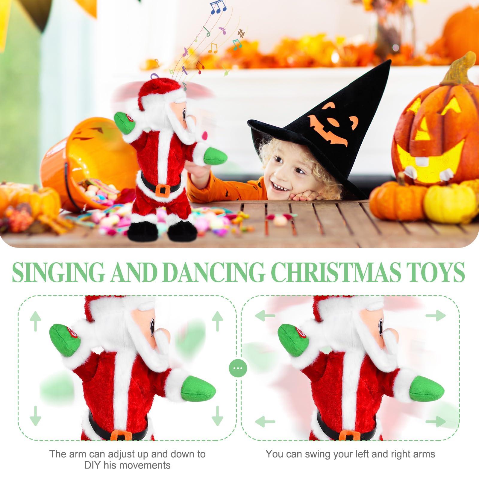 Gfilay Gfilay Twerking Santa Claus - Dancing Electric Christmas Stuffed Plush Doll Singing English Song Xmas Santa Toys for Kids