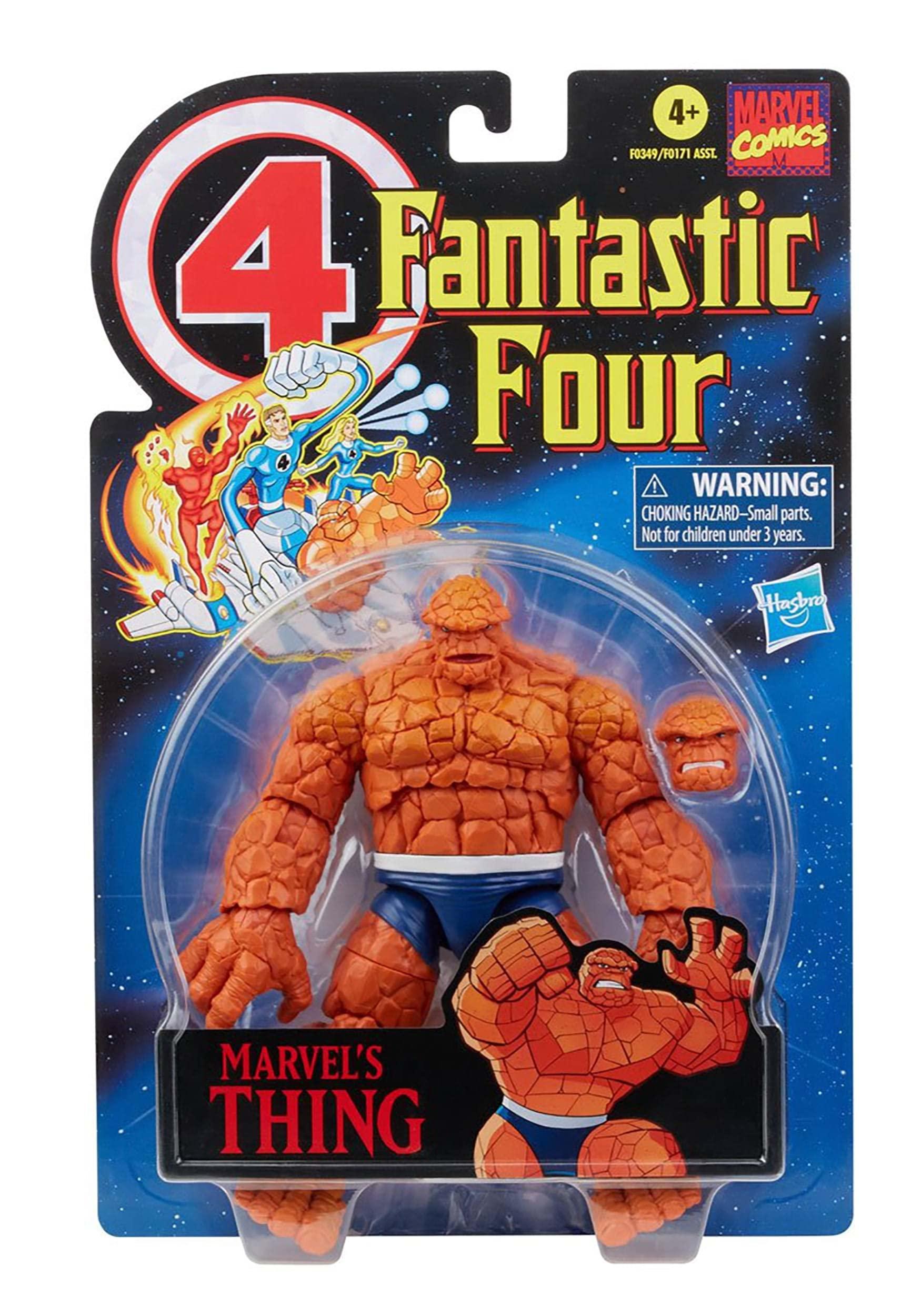 Marvel Marvel Hasbro Legends Series Retro Fantastic Four Thing 6-inch Action Figure Toy, Includes 3 Accessory