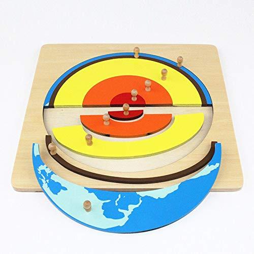 Danni Montessori Children Geography Teaching Aids Internal Structure of The Earth Panel Puzzle Crustal Core Kids Early Education Learn Toys