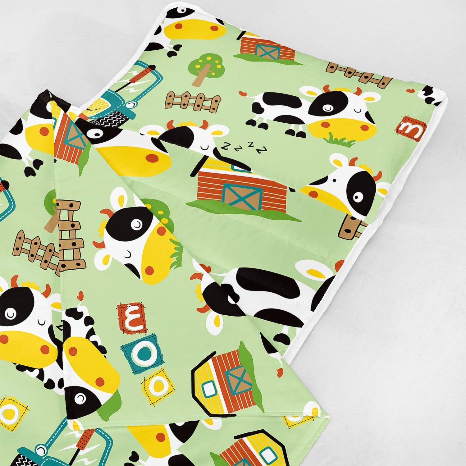 Datura home Datura home Nap Mat -Cute Cows Sleeping Bag with Removable Pillow - Daycare and Sleepovers Preschool Kindergarten Bedding Set for Kids Toddler Boys Girls(Cute Cows Large)