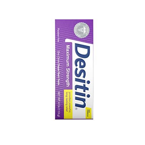 Desitin Desitin Maximum Strength Baby Diaper Rash Cream with 40% Zinc Oxide for Treatment, Relief & Prevention, Hypoallergenic, Phthalate- & Paraben-Free Paste, 4 oz
