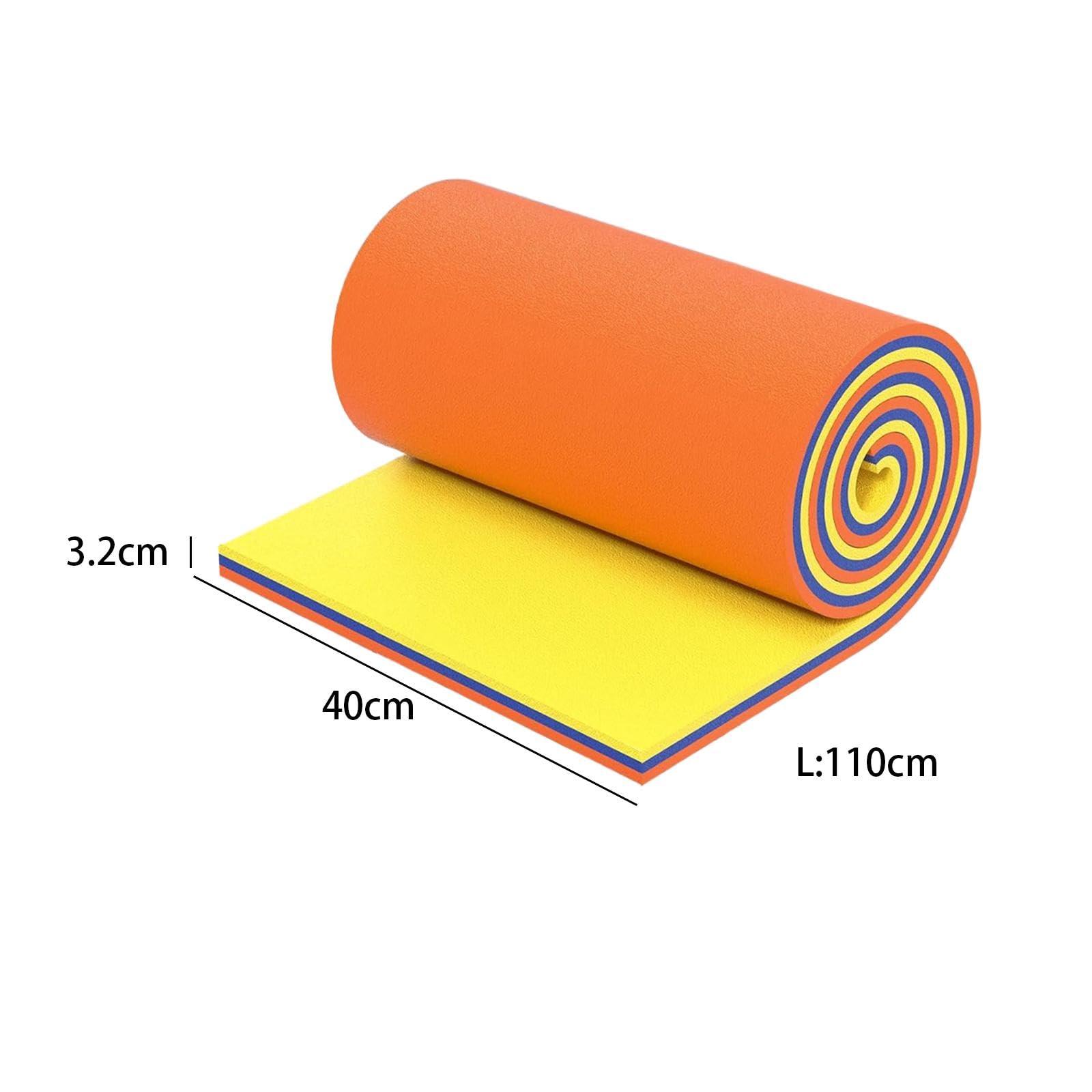 Vaveren Vaveren Water Float Mat Floats Mattress Play Float Raft for Pool Roll up Float Raft Float Pad for Lake River Beach Boat Adults, Yellow Blue Orange