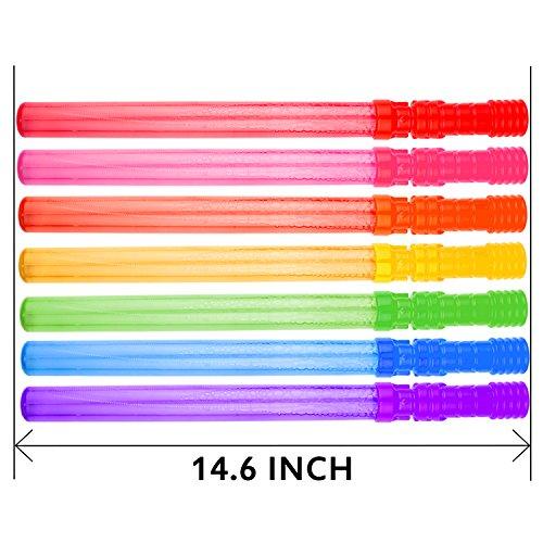 MAPIXO Bubble Wand, 28 Pack 14 Big Bubble Wands Bulk(7 Colors), Non-Toxic Smelless Bubble Toy for Kid Child Birthday Party Favor Wedding Summer Outdoor Pool Activity Bathroom Bath Toys