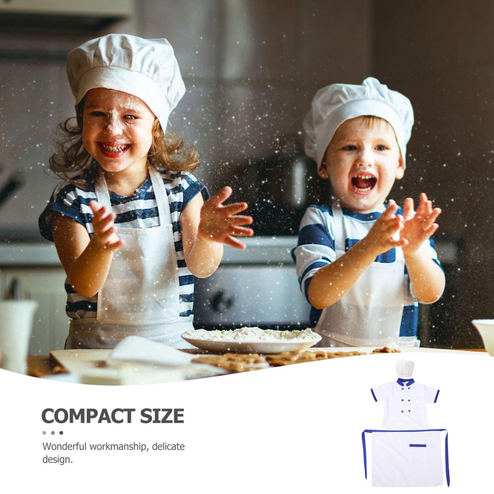 GALPADA GALPADA Kids Chef Costume Include Toddler Apron Short Sleeve Jacket and Chef Hat Pretend Chef Outfit for Kitchen Cooking Baking Wear
