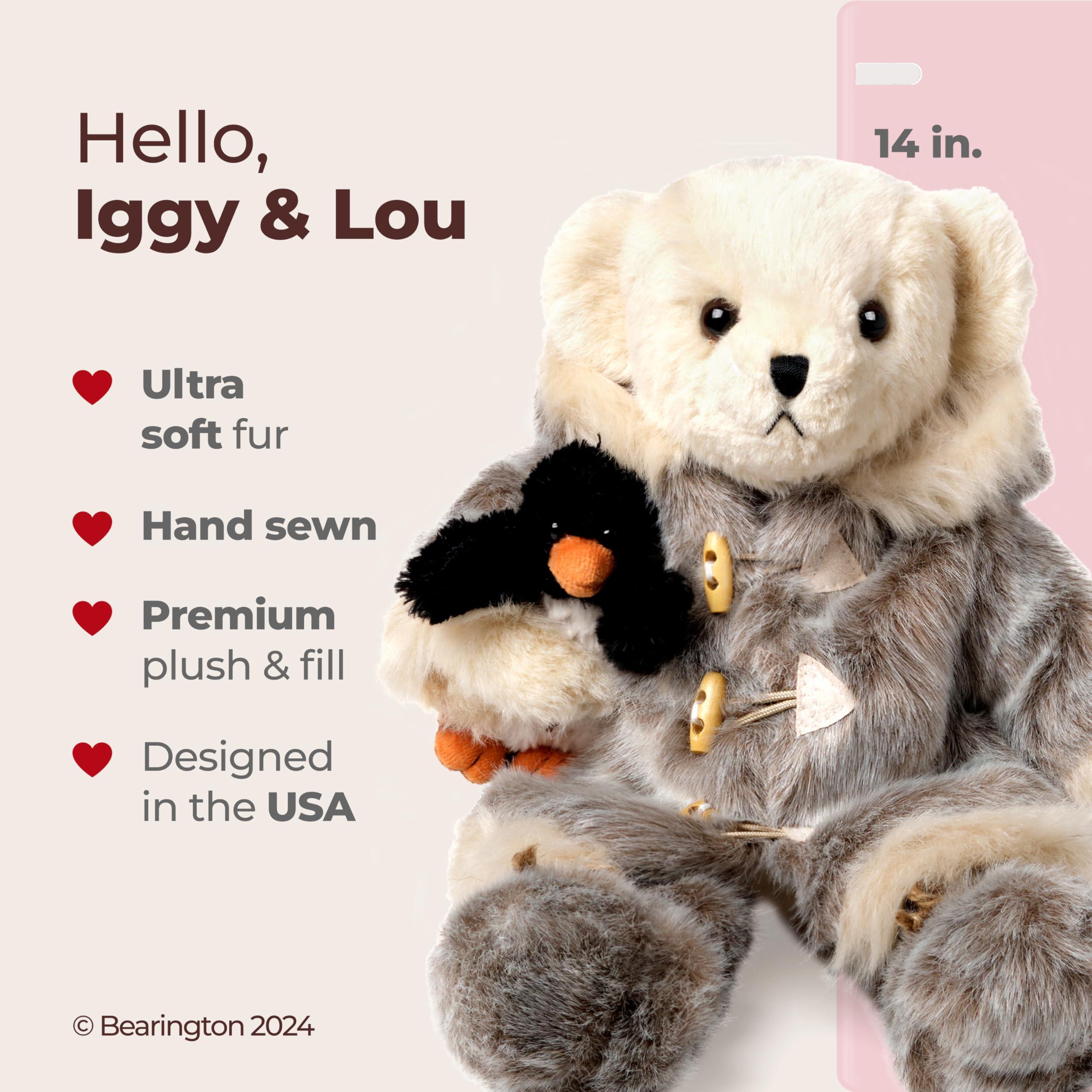 Bearington Collection Bearington Iggy and Lou, Penguin & Polar Bear for Christmas Decoration, 14 Inch Christmas Teddy Bear, Ideal Christmas Bear Gift for Toddlers, Kids & Teens