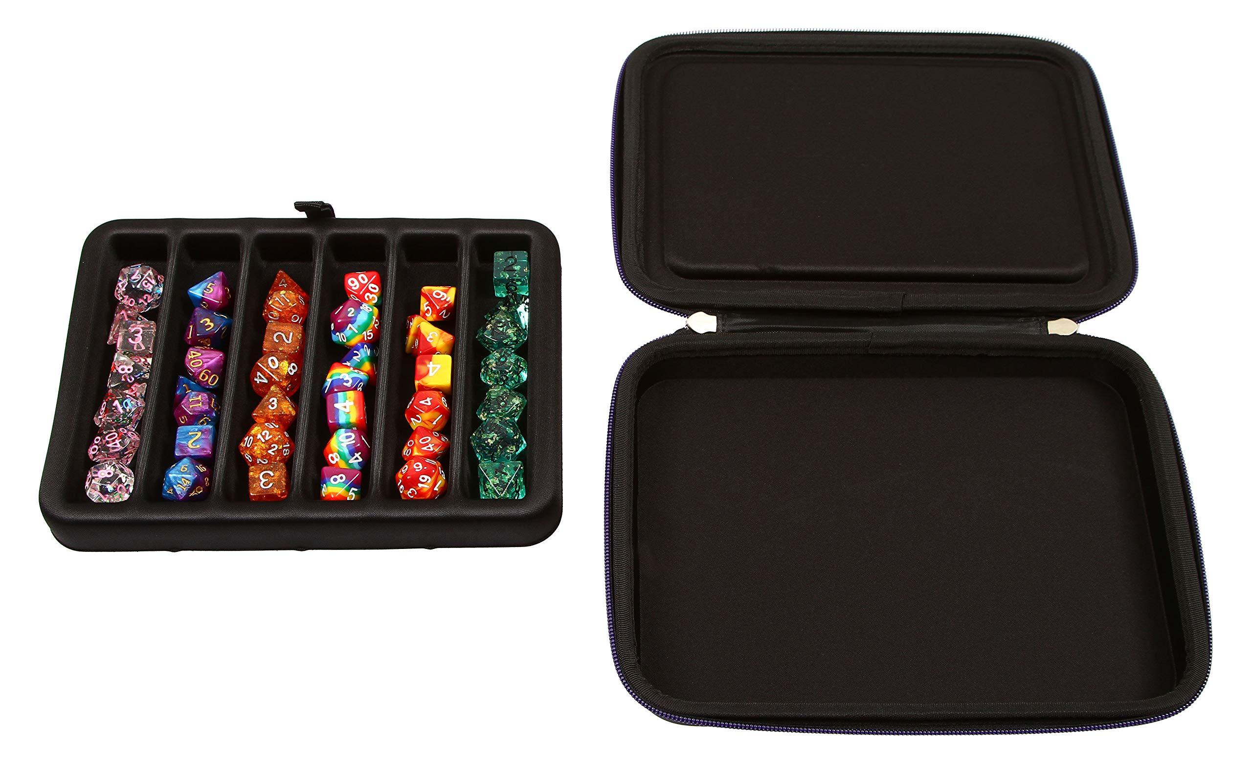 Forged Dice Co. Forged Dice Co. Dice Storage Case with Removable Slotted Tray - Storage Box Holds 42 Metal or Plastic Polyhedral Dice - Dice Tray and Display Case Works with DND and Dungeons & Dragons Game Dice