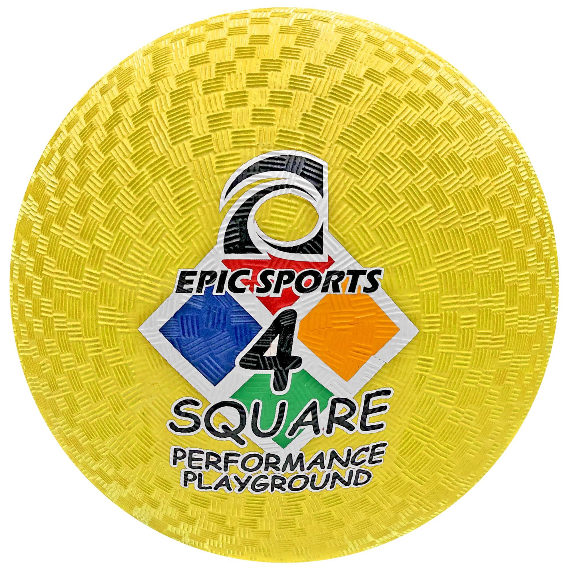 Epic Sports Epic 8.5\" Best Value Rubber Yellow Playground Balls in 6-Colors 8.5\" Diameter