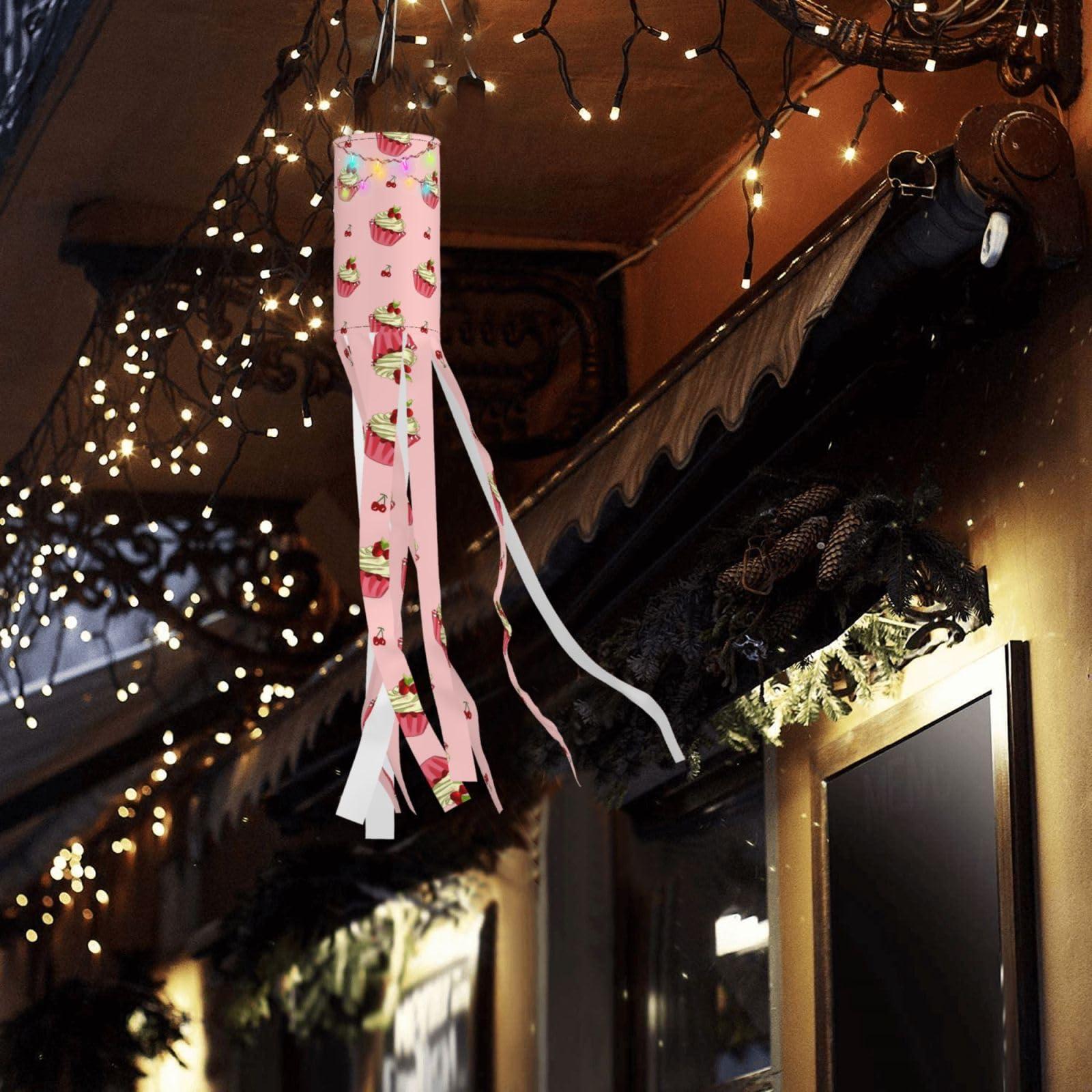 SamLng Cherry Cake Halloween Windsock - Print Decorations for Yard, Patio, and Garden - Perfect for Christmas, and Holiday