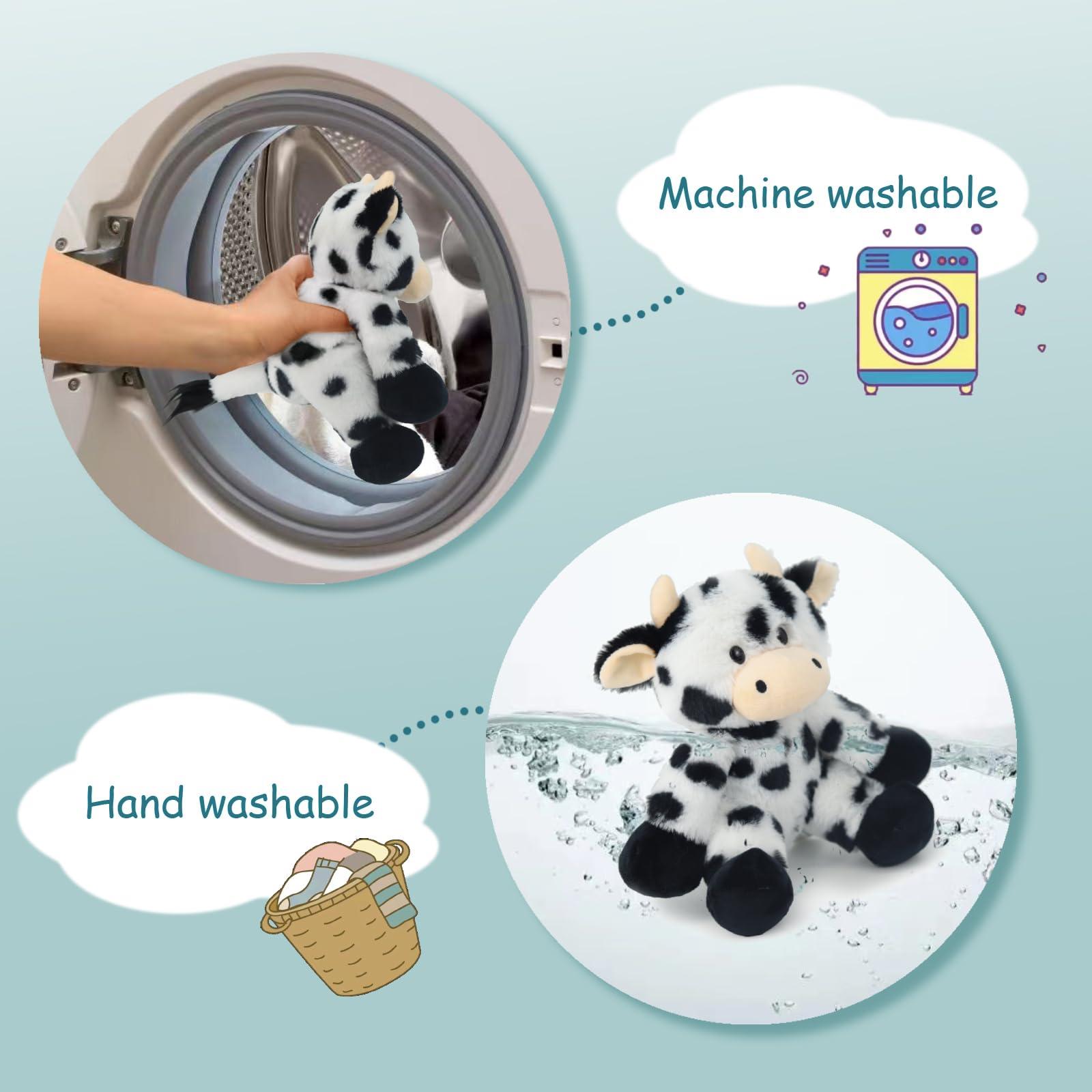 Injoy Group Generic Injoy Group 9Milk Cow Soft Stuffed Plushie Toys,Cute Cattle Toys Lifelike Stuffed Animal for Children Kids, White and Black