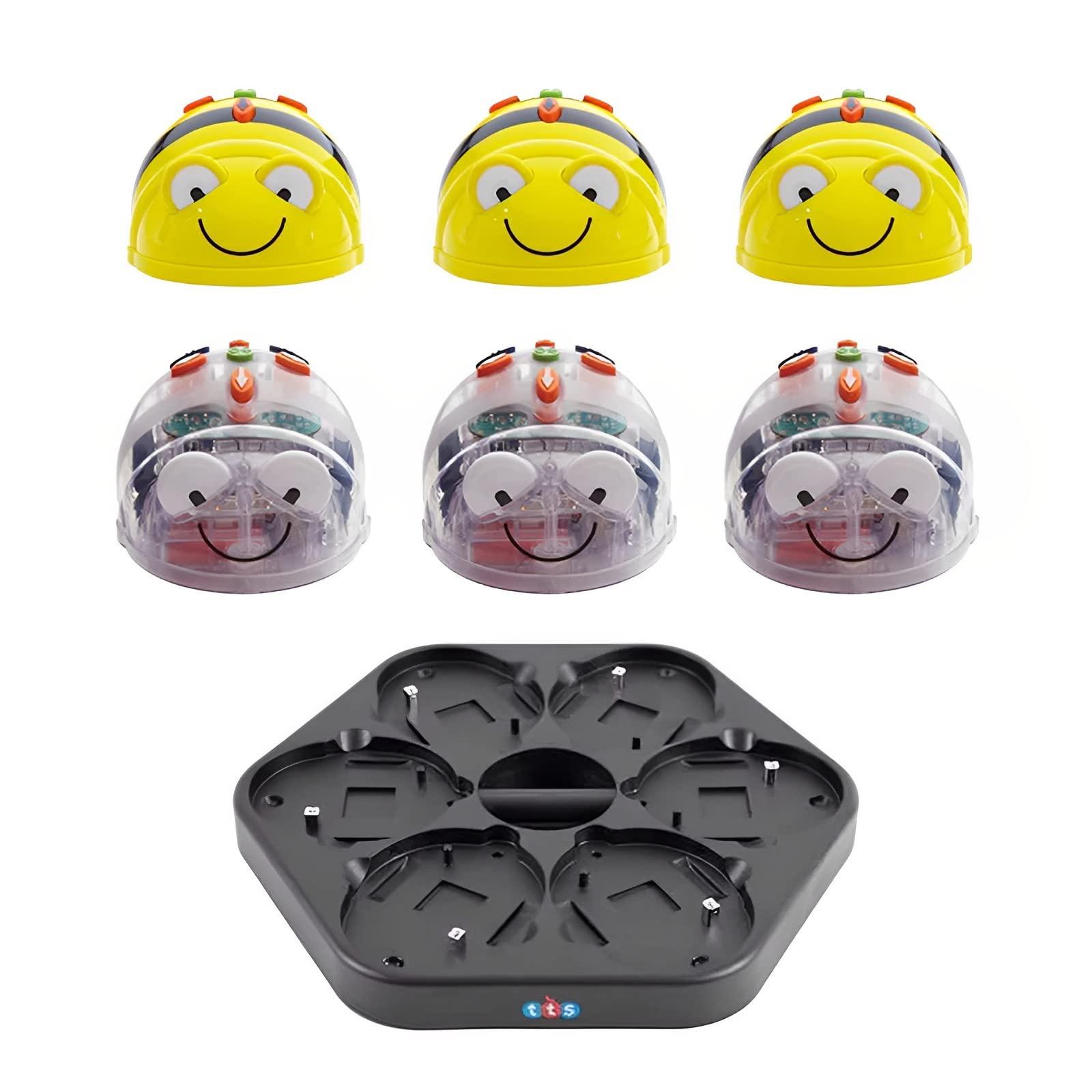 Generic TTS Bee-Bot and Blue-Bot Coding Robot See and Say Version Classroom Pack with Rechargeable Docking Station - STEM Educational Programmable Interactive Floor Robots