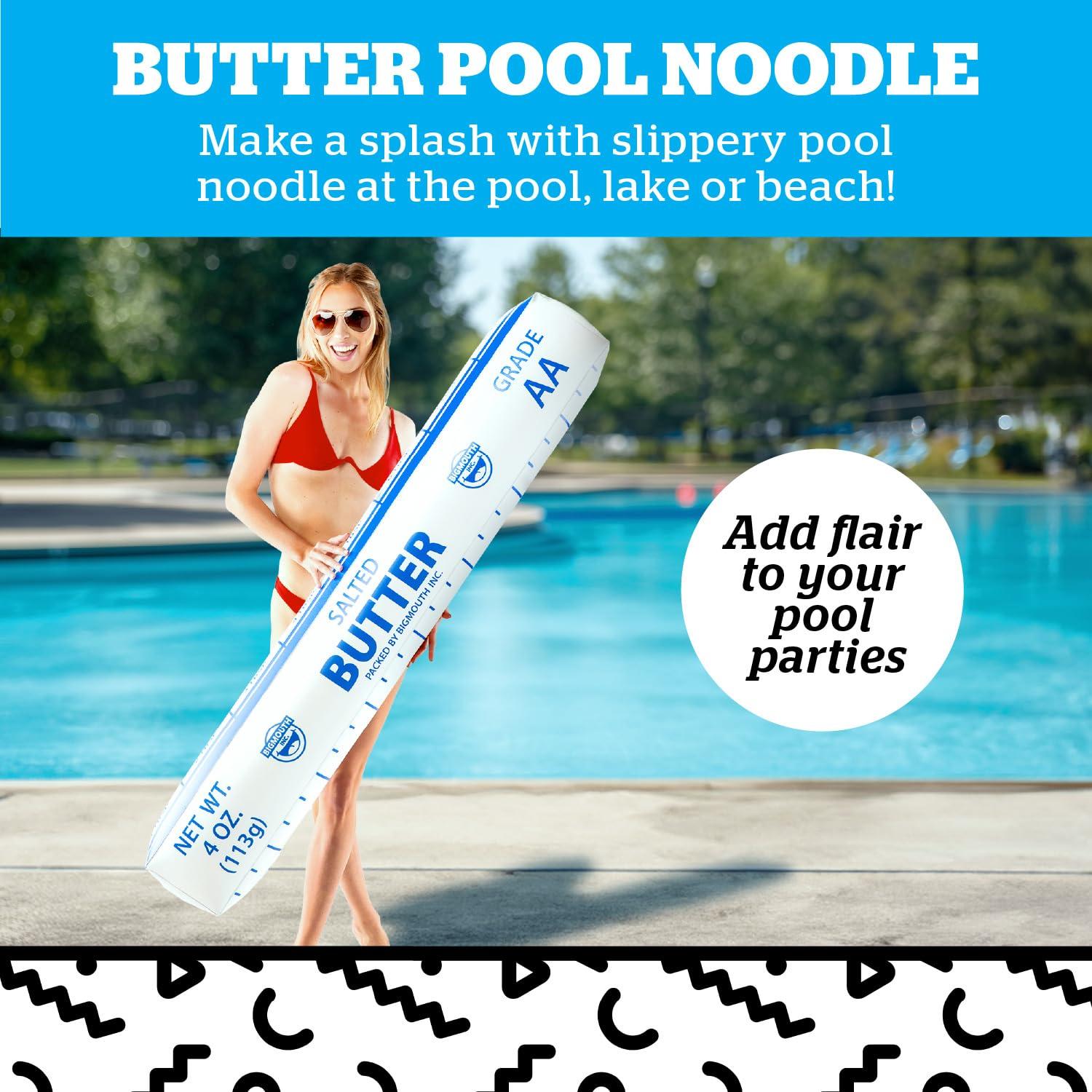 BigMouth BigMouth Inc. Inflatable Butter Noodle, Funny Pool Noodle Floats for Kids & Adults, Ridiculous Pool Party Decor