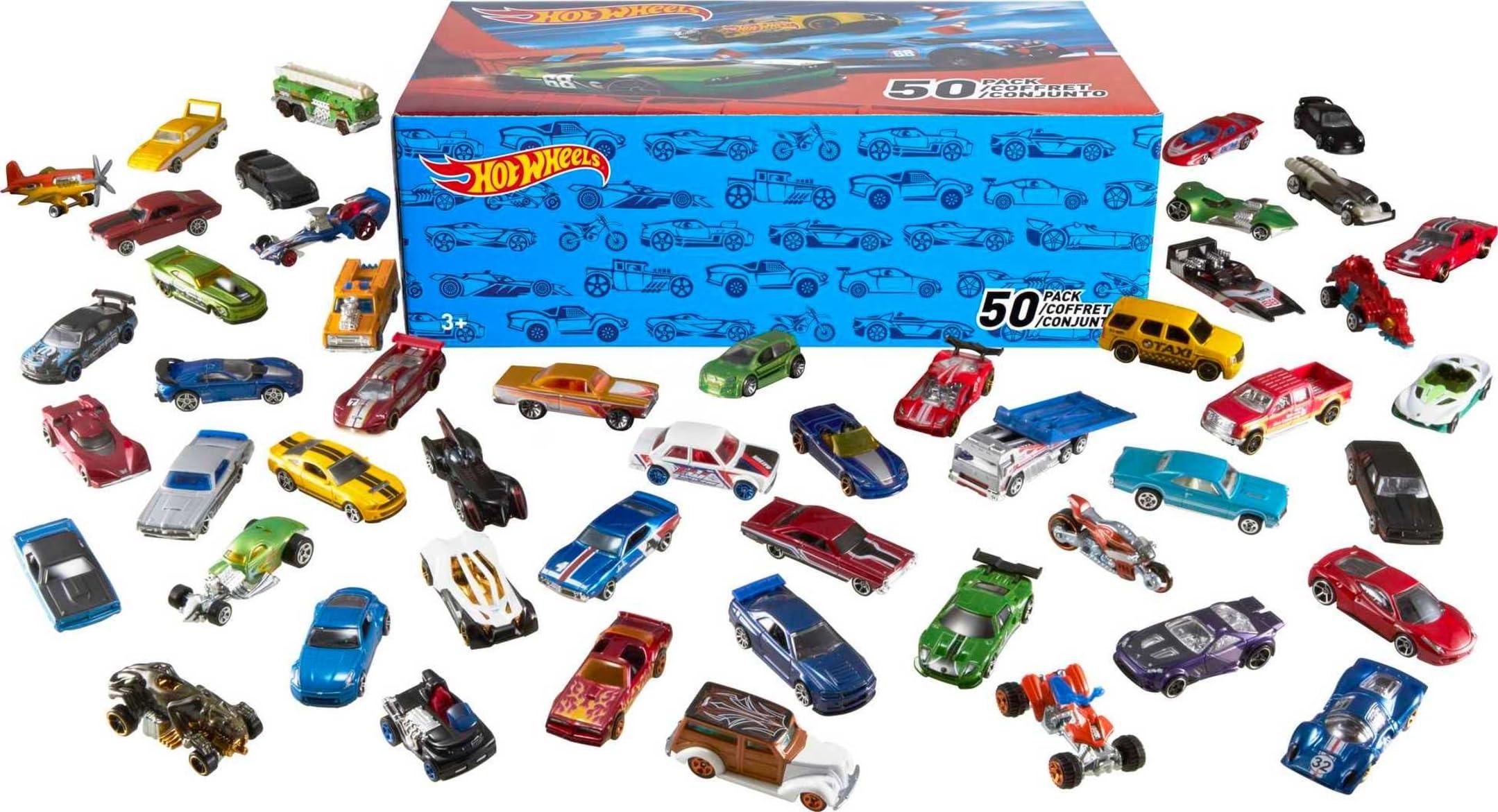 Hot Wheels Hot Wheels Toy Trucks & Cars, 50-Pack, Set of 50 1:64 Scale Individually Packaged Vehicles, Instant Collection (Styles May Vary) (Amazon Exclusive)