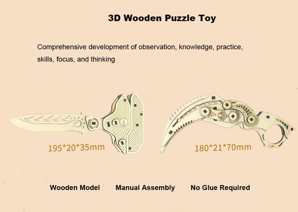 TiStm TiStm DIY Wooden Model Building Kit for Adults Handmade Craft Carpentry Model Creative Wooden Assembly Knife Model Unique Gifts for Adults
