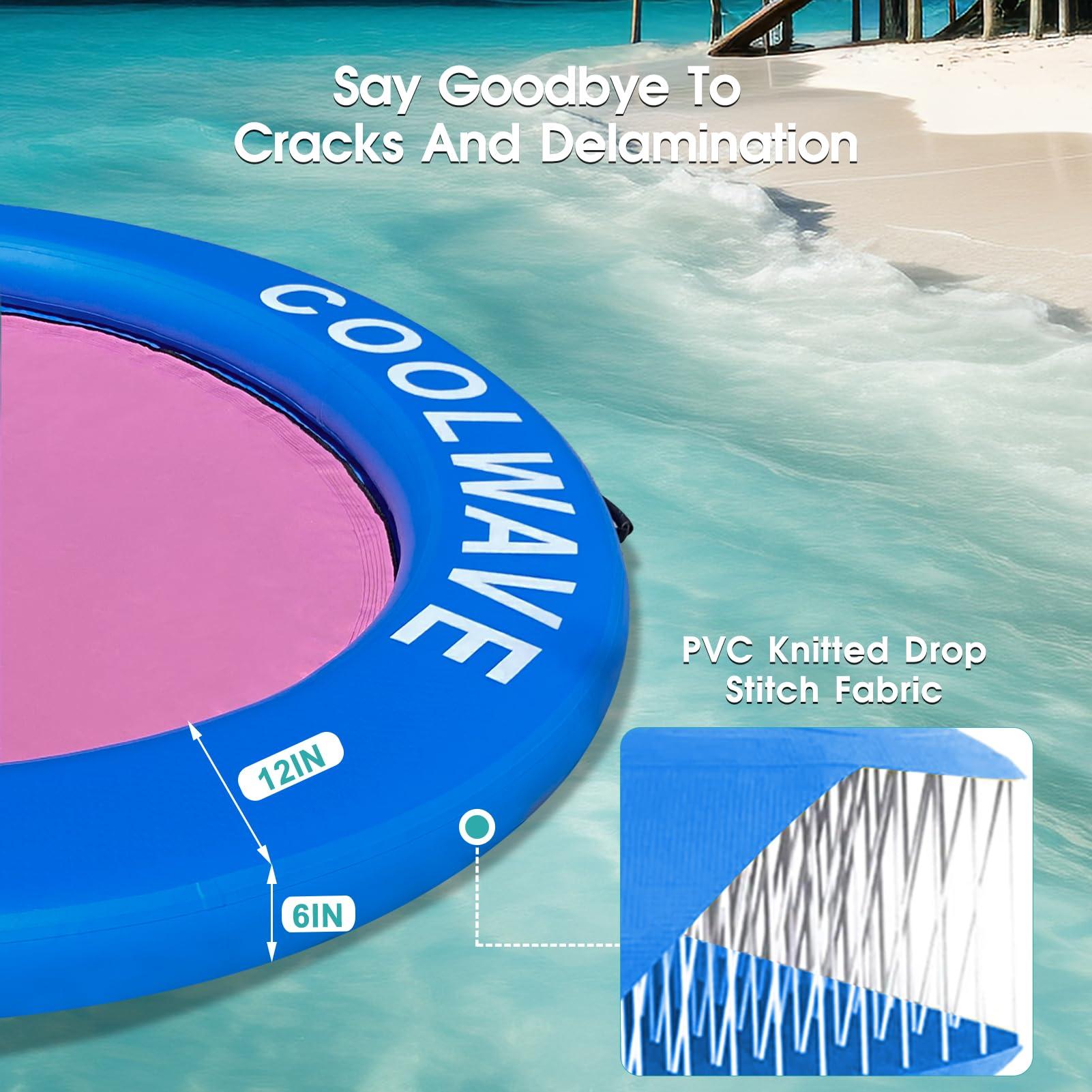 COOLWAVE COOLWAVE Inflatable Water Hammock Floating Dock, Inflatable Raft for Family and Friends, Float Ring for Parties, Fits Multiple People, 8'x8'(Magenta)